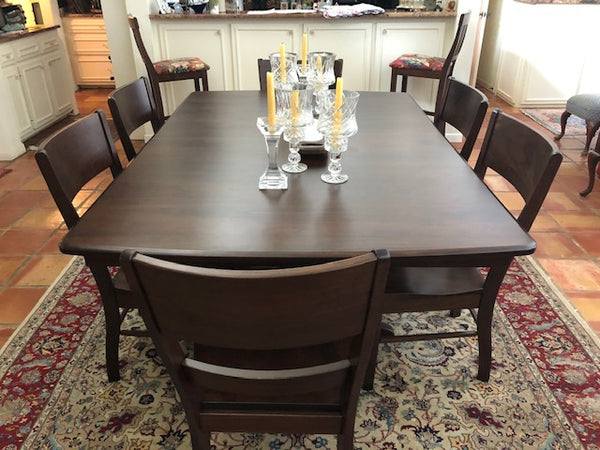 Customer Picture - Baytown Double Pedestal and Genesis Dining Chair in Walnut with a Tavern stain