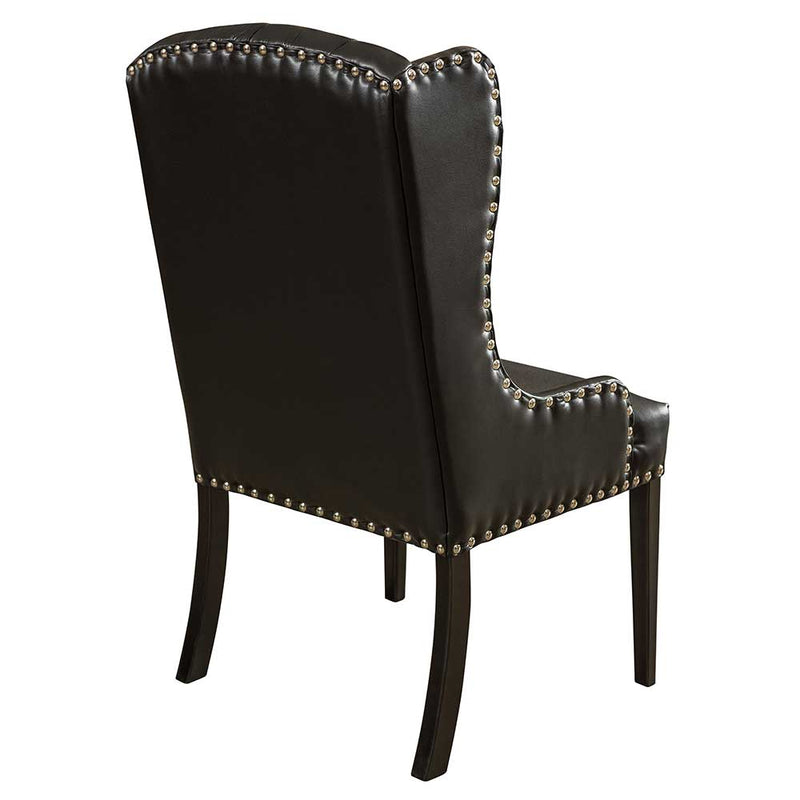 Bradshaw Tufted Upholstered Arm Chair in Leather Back
