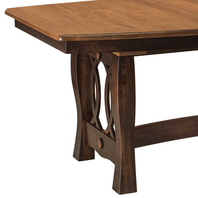 Cambria Trestle Dining Table | Detail Photo | Home and Timber