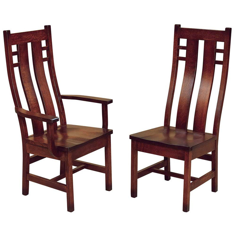 Cascade Dining Chair in Burnished Quarter Sawn White Oak with a Michaels Cherry Stain