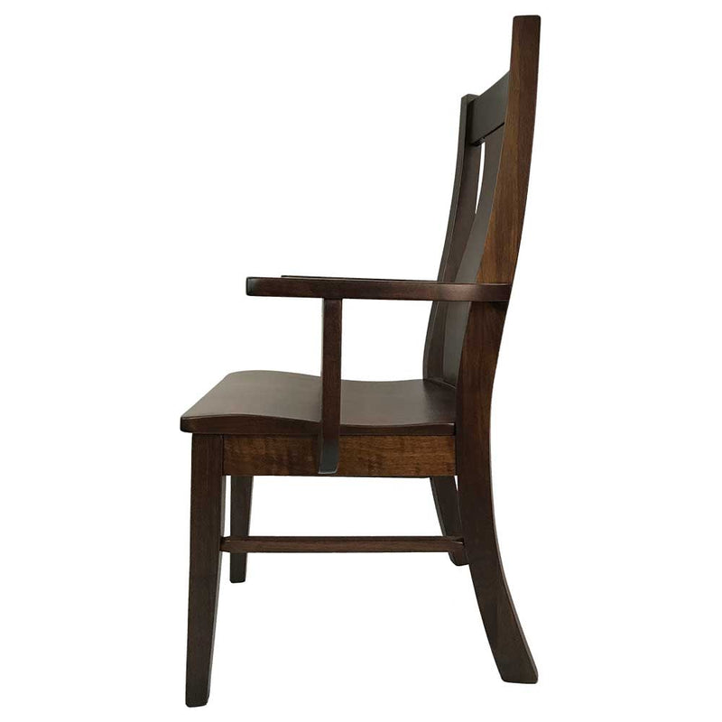 Westin Arm Chair in Walnut with a Tavern Stain Side View