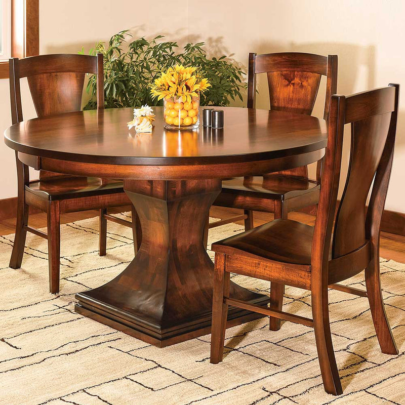 Westin Dining Chair with the Westin Single Pedestal Table by Home and Timber